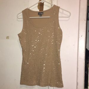 Tan sequin tank top